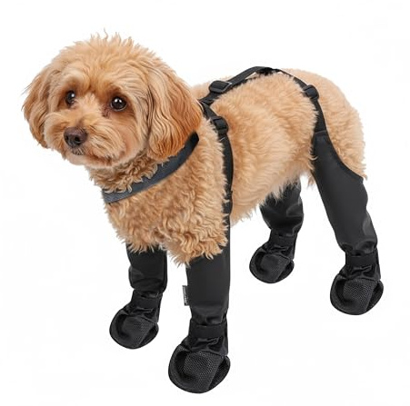 Wood Homing Waterproof Dog Shoes - Anti Slip Dog Boot Paw Foot Protector with Velcro Suspender for Injured Paw Stop Licking Outdoor Walking Snow Rainy Hot Weather Dirt-Proof Winter Puppy Booties(S)