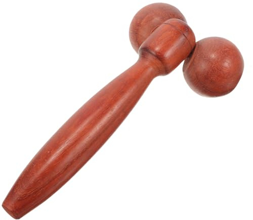 PRETYZOOM Rouleau de Massage Visage et Corps Grand Format en Bois Rouge Outil de Massage Facial 4 Rouleaux pour Soins Peau Masseur Rides Visage et Détente Musculaire