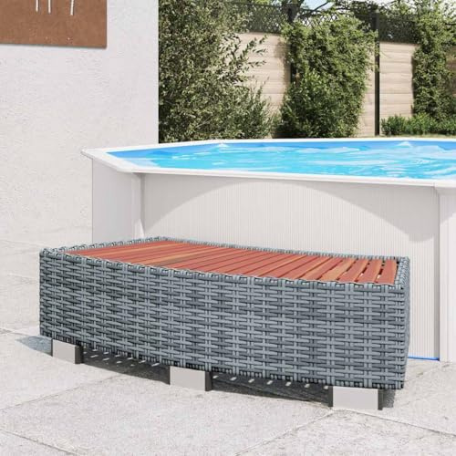 Nqyjm spa instegssteg grå poly rotting 92 x 45 x 25 cm för hot tub, utomhus och inomhus, terrass