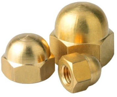 10 Uds tuercas hexagonales de latón tapa de tornillo decorativa cúpula semicircular(M6)
