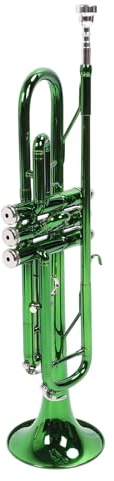 Yinhing Grünes Trompetenset in B-Tonart, 3 Töne, Musiktrompete für Anfänger, Blasinstrument für Auftritte und Bandübungen, Design mit Hochwertigem Klang