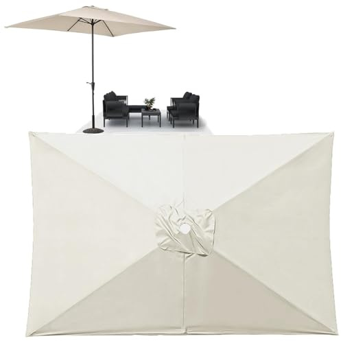 Generico Esterni Da Giardino Telo Di Ricambio Per Ombrellone, 2x2m 3x2m 3x3m 6 Stecche, Rettangolo Piazza Telo Di Ricambio Per Ombrellone Da Esterno, Copertura Per Terrazza Giardino (Beige, 3x2m)