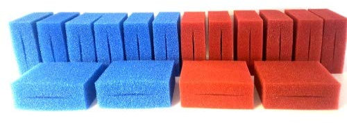 Pondlife Ersatzfilterschwamm Set für Oase Biotec 18 und Screenmatic 18 (8 x blau, 8 x rot)