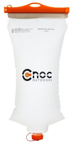 Vecto Water Collection and Filtration Bag 2 Liter Orange - 28mm Neck Compatible With Popular Filters - Wide Opening For Easy Water Collection - Lightweight, Compact, Durable Tethered Cap and Slider