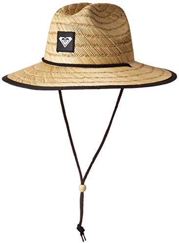 Roxy Girls' Tomboy Woven Straw Hat | Wide Brim | Adjustable | Sun Protection | Beach | Vacation | Natural - Anthracite Exc