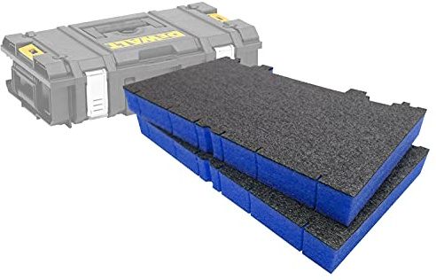 Shadow Foam Easy Peel — Tuffsystem DS150/300 insats [blå 50 mm Twin Pack] Anpassningsbart skum för DeWalt Toughsystem verktygslådor | Perfekt för Lean, 5S, Kaizen & anpassade organisatörer