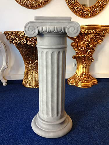 Columna de meandro estilo mesa auxiliar de 85 cm, estilo griego antiguo retro, rococó columna barroco, soporte para flores, pedestal, pintado a mano