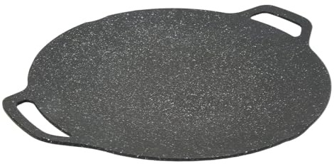 Koreansk Grillpanna, Rund Grillpanna i Massiv Gjuten Aluminium för Camping (34 cm)