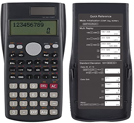Scientific Calculator, Engineering Calculator with 240 Function, 2-Line LCD Display, with Solar Power, A Level Scientific GCSE Maths Calculators School Students, Teachers and Business Use