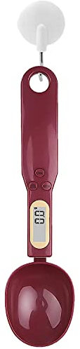 Scala del cucchiaio di misurazione, scala portatile del cucchiaio digitale della cucina 500g/0.1g, per misurare i solidi, i liquidi e le polveri (Rosso viola)