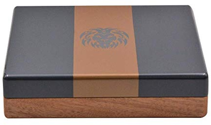 Humidor Cigar Box, Mahogany Metallic Silver Mini Small Travel humidor Cigarette