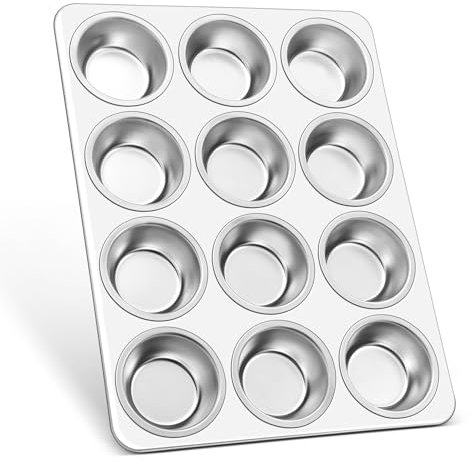 HaWare Stampo per muffin in acciaio inox per 12 muffin
