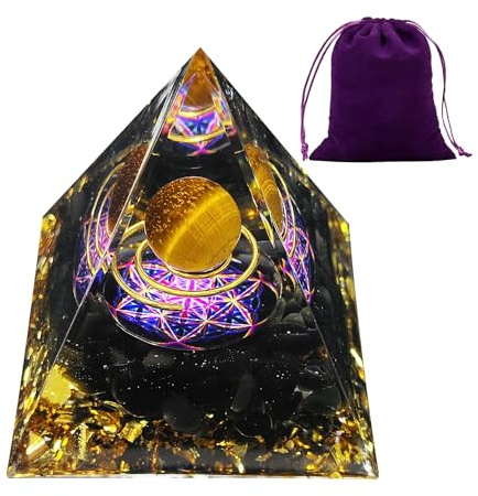 1 pezzo di piramide di cristallo, torre di energia di cristallo di moonstone, cristallo di ametista di quarzo trasparente, adatto per la guarigione dell'energia, i regali e la decorazione della stanza
