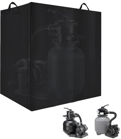 Copertura della Pompa per Piscina, Copertura della Pompa per Piscina, Copertura del Filtro a Sabbia, Impianto di Filtraggio a Sabbia, 420D Oxford, Protezione Impermeabile e UV 86x84x61cm