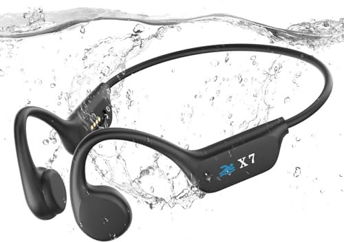 Guudsoud Casque Conduction Osseuse Bluetooth 5.4, Ecouteur Waterproof Natation, Mémoire MP3 32G Intégrée, Lecteur MP3 Étanche IP68, Écouteur Natation pour Course à Pied, Natation, Cyclisme