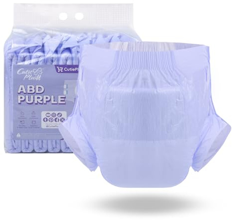 CutiePlusU Pañal adulto 10 piezas Bragas Desechables para Incontinencia con Bucles Morado(Large 37-47)