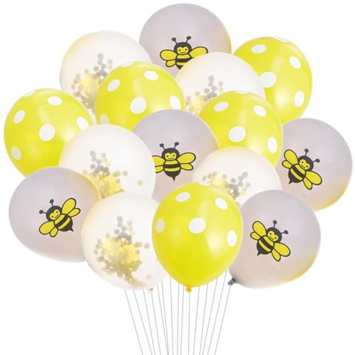 KONTONTY 30 Stück 12 Ballons mit Partydruck Helium-Ballonpumpe Bienen-Party-Dekorationen Honigbienen- Bienenballons luftballons balloons ballongas Punktballons Ballon-Party-Dekoration