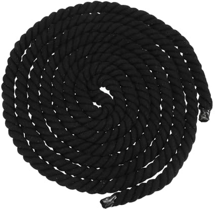QUARKZMAN 20mm x 16.4 Pieds Corde en Coton Noir,3 Torons Ligne à Linge Extérieur,Tressé Épais Cordon Macramé pour DIY Suspendu Murale Porte-Plante Nouage Ligne à Linge