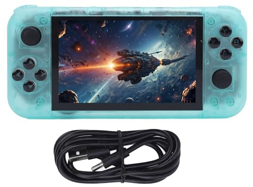 CHEOTIME RG50XX Retro Handheld Game Game Screen Pantalla IPS de 5.0 Pulgadas, Consola de emulador de Pantalla de 5.0 Pulgadas portátiles 800x480 con Tarjeta de 128 GB, 3000 mAh (Amarillo