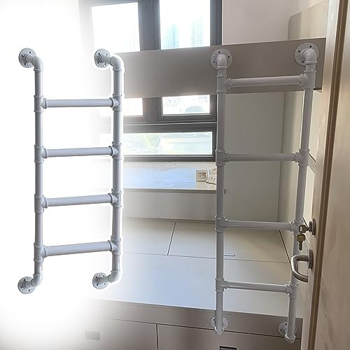 WTBHDUK Échelle Murale pour lit, Tube métallique Robuste, Installation Facile, décoration intérieure et étagères, Escalade sécurisée, échelles Fixes