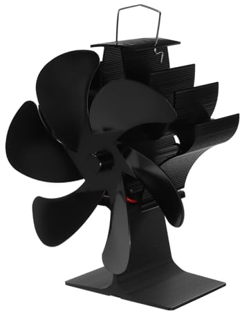 MUCKLILY Ventilatore per Stufa Domestica Alimentato a Calore senza Batterie o Elettricità Funziona Intervallo di Temperatura di Circa Design Silenzioso Flusso D'aria Migliorato