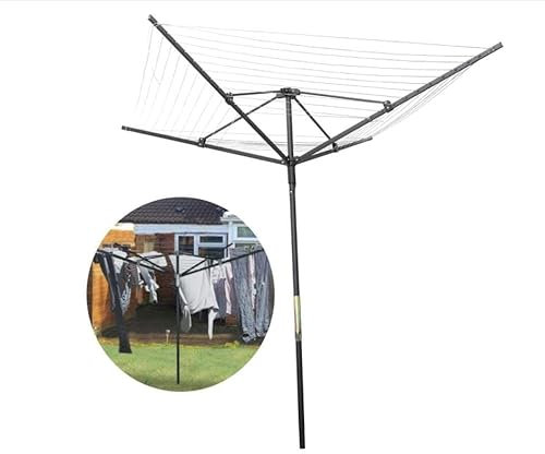 GNYVZXPLQ un Paraguas rotativo, Tendedero Giratorio de Aluminio y Acero for Paraguas, Ajustable, Plegable, 12 Cuerdas, 16 m, Paquete de 2, Varios tamaños