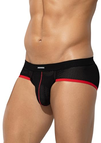 Casey Kevin Mens Briefs Mesh Breathable Mens Underwear Briefs Sexy Pouch Underpants Bikini Low Rise Pants with Silky Touch Slips for Daily Wear & Sports, M