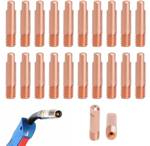 20PCS Ugello Saldatrice Filo Punta Guidafilo M6 0.8 mm in Rame Consumabili MIG Mm Punta Guidafilo Punta di Contatto in Rame Suggerimenti per I contatti di Saldatura per consumabili torcia 15Ak MIG/MAG