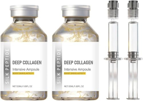 Ampoule De Levage Intensive En Peptides De Soie, SéRums Au CollagèNe Profond Pour Le Raffermissement Et Le Lifting Du Visage,（2Pcs）