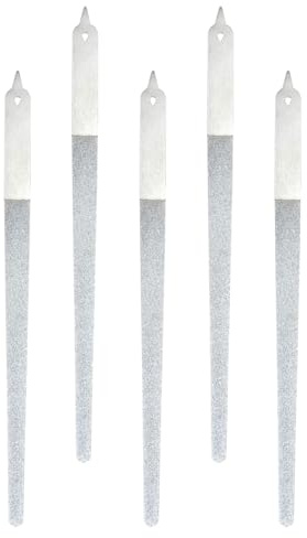 DECORNIJIA Lot de 5 Limes à Ongles en Acier Inoxydable 155 CM Double Face à Gros et Petit Grain Pointe Acérée pour Manucure Précise Bâtonnets de Polissage Compacts pour Ongles Naturels
