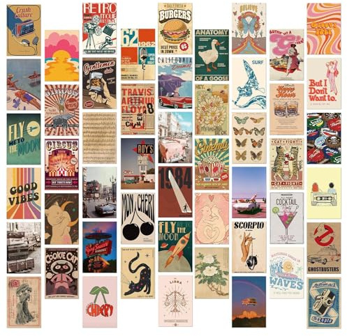 ARYIMYDP Lote De 50 Postales, Postal De Viajes Vintage, Minipósters Para Decorar Las Paredes Del Dormitorio, Decoración Con Tarjetas De Diseño