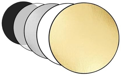 Riflettore, Kit diffusore rotondo 5 in 1 riflettore di luce pieghevole Studio fotografico portatile 30-110 cm(80cm Reflector)