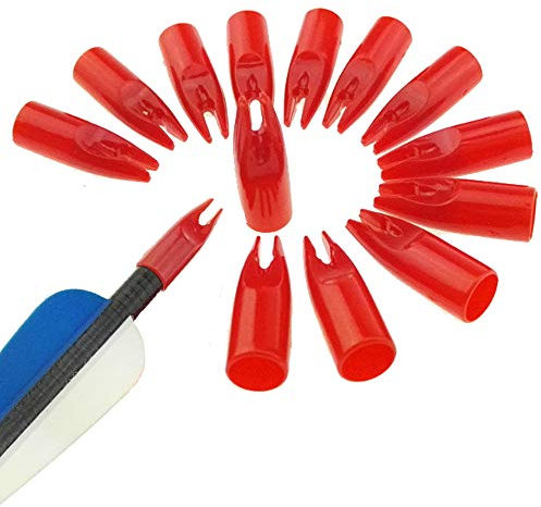 Milaem 50pcs Bogenschießen Pfeilnocken Kunststoff Pfeil Nocke Plastinock Pfeilnocken für OD 8mm Pfeil Welle