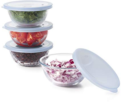 OXO 11205500 Good Grips 8-Piece Glass Prep Bowl Set, One Size, Clear