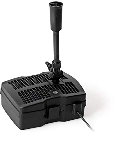 Goplus 4 in 1 Submersible Pond Filter Pump, 660 GPH Fountain Pump w/ 9-Watt S-terilizer & 3 Nozzles, All-in-One Water Pond Cleaning System w/Built-in Pump Outdoor(Black)