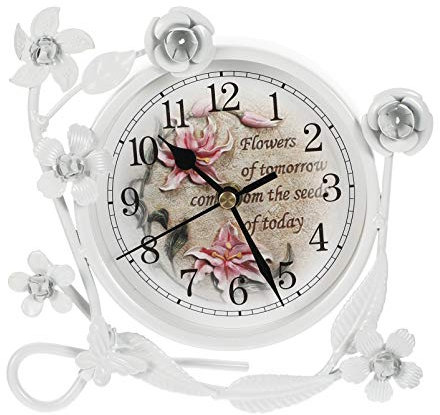Garneck Vintage Tischuhr Rustikal Shabby Chic Eisen Handwerk Schreibtisch Uhr Home Decor für Kamin Kamin Desktop Theke