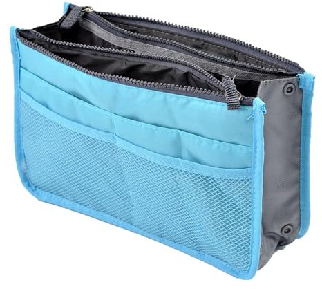 YUEMING Handtaschen Organiser, Taschenorganizer für Frauen, Kosmetikorganizer 13 Taschen Erweiterbar Liner Bag Pouch Reißverschluss Tote Organizer Wickeltasche Reisetasche mit Griff 28x16.5x8.5cm