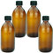 mikken 4 bouteilles en verre marron de 500 ml avec bouchon à vis.