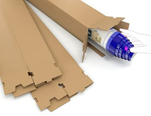 Master'in Tube carton carré simple cannelure - Brun - 120x120x1200mm - Lot de 10 tubes