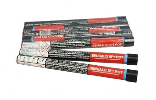 Funke Bengalfackel Handfackel Bengalo Bengalfeuer Titan-Funken Vulkan Lanzenlicht Fontäne Feuerwerk 60 Sekunden (5 Fackeln, Rot)