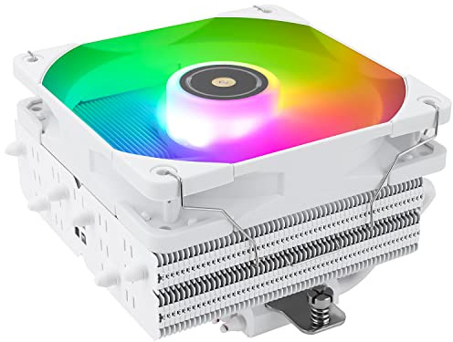 Thermalright SI-100 WHITE ARGB CPU luftkylare, 6 × 6 mm värmerör, 120 mm PWM tyst fläkt CPU-kylare med S-FDB V2.0 lager, AGHP 3.0-teknik, för AMD AM4 AM5/Intel 1150/1151/1200/1700/2066, PC kylare