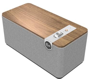 Klipsch The One Plus Premium Bluetooth Speaker System with Two 2.25” Full Range Drivers, 4.5” Woofer, Bluetooth 5.3 with Up to 40 ft. of Distance, Walnut
