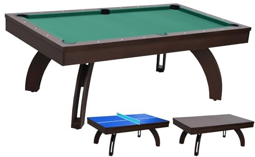 NGBiliardi Biliardo Sirio Legno Multifunzione, Design Bicolore con Accessori