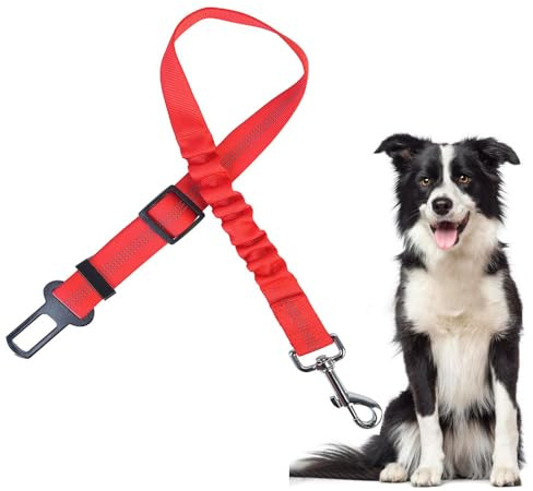 FFWTPY Laisse Élastique Réglable Ceinture Sécurité Voiture Chien Harnais Ajustable Protection Automobile Animaux Compagnie Nylon Résistant Boucle Robuste
