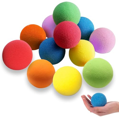 BbiuRer 12 Stück Styroporkugeln, 6CM, Styroporkugeln zum basteln, Softbälle für sicheren Indoor-Spielzeugspaß - Lebendige Bälle Einzigartige Geburtstagsgeschenke für Jungen und Mädchen
