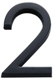 Targhetta 3D numero 2 in plastica ABS autoadesiva nera per porta targa targa per casa cassetta postale indirizzo hotel