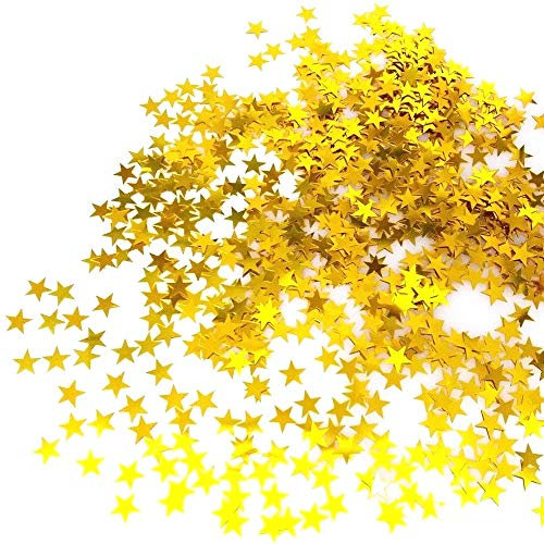 JZK 5000 pz 1cm scintillante plastica coriandoli stelle oro giallo stelline decorazione tavolo festa per matrimonio compleanno Natale battesimo addio al nubilato