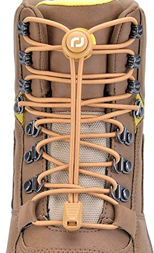 RJ-Sport Extra Long No Tie Shoelaces - Elastic Tieless Round Boot Laces for Hiking Shoes, Work Boots and Running Sneakers (Light Brown)