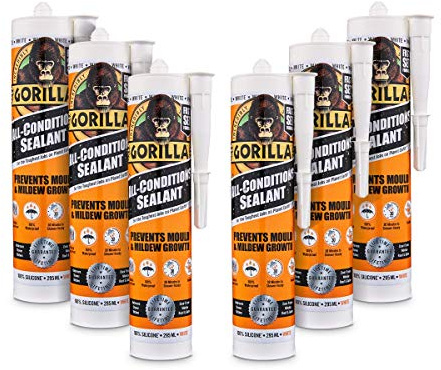 Gorilla All Conditions Sealant Silicone White 295ml (Pack of 6)