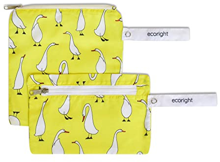 100% RECYCLED Reusable Sandwich Bag & Snack Bags by EcoRight | Zero Waste & Food Safe Lunch Bag - Pack of 2